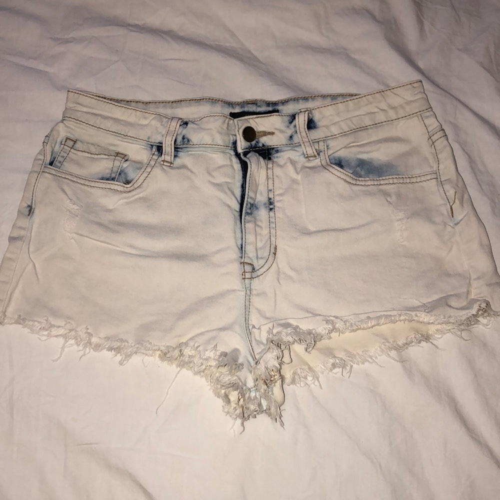 Acid wash shorts